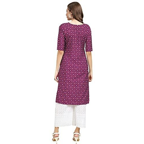 Pinkmint Women's Crepe Digital Print Straight Kurta [Pack Of 6] Multicolour