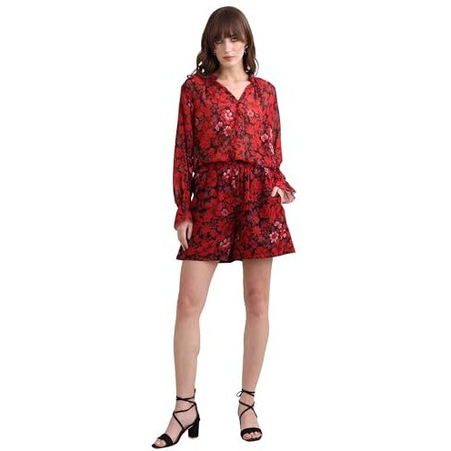 Purvaja Womens Mini Co-Ords (Razy-003_Red_X-Large)