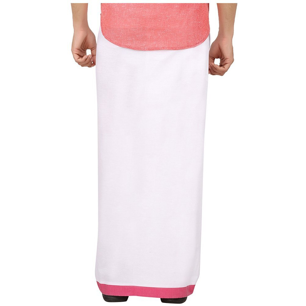 Prakasam Cotton Men's Cotton Dhoti_Moon Vel-Pkt-Pink_Pink_44