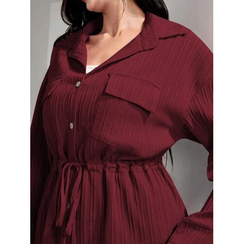 Tadkee Women's Solid Color Casual Long Sleeve Top And Pant Co-Ord Set With Pockets | Co Ord Set For Women | Kurta Set For Women (Fn-Sugar-Full-Pocket-127-Maroon-L)