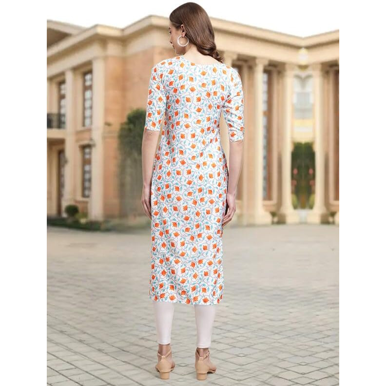 Pinkmint Crepe Digital Printed Kurti For Womens Straight Kurti For Women (Pack Of 5)