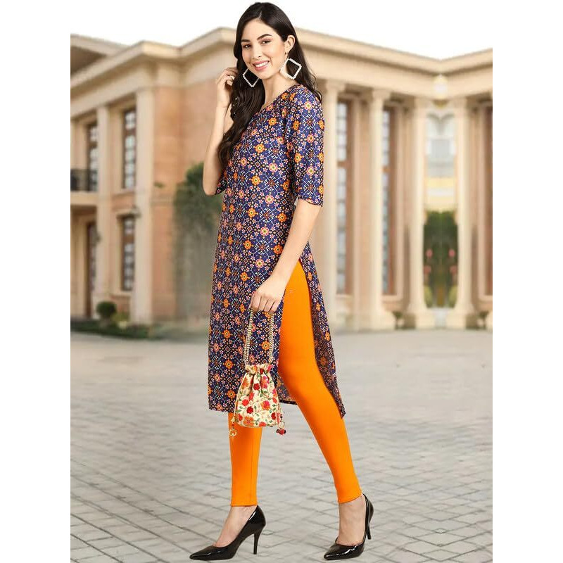 Pinkmint Crepe Digital Printed Kurti For Womens Straight Kurti For Women (Pack Of 5)