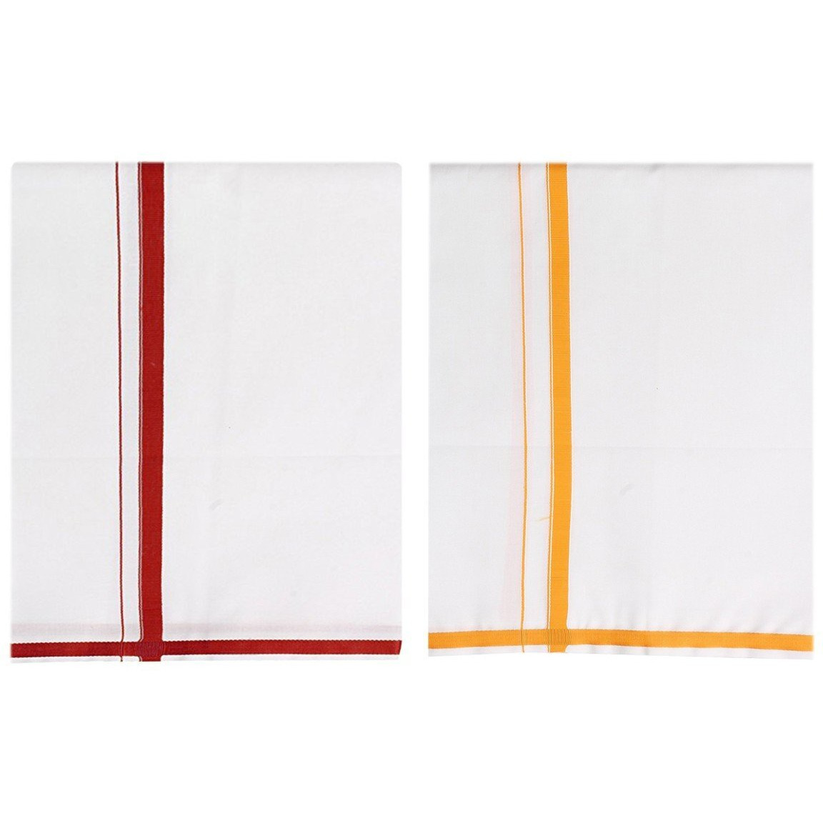 Prakasam Cotton Mens Fantacy Cotton Single (1.30X2.00 Meter) 2 Colour Combo Dhoti (Combo-1)