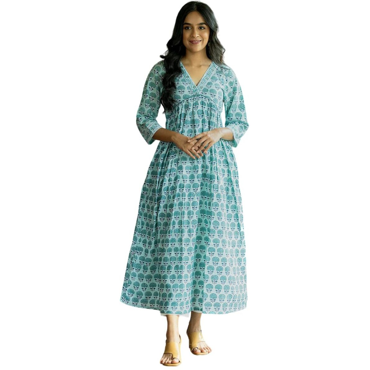 Fabnex Cottan Regular Women Kurta Set (K-81-Blue-L_Blue