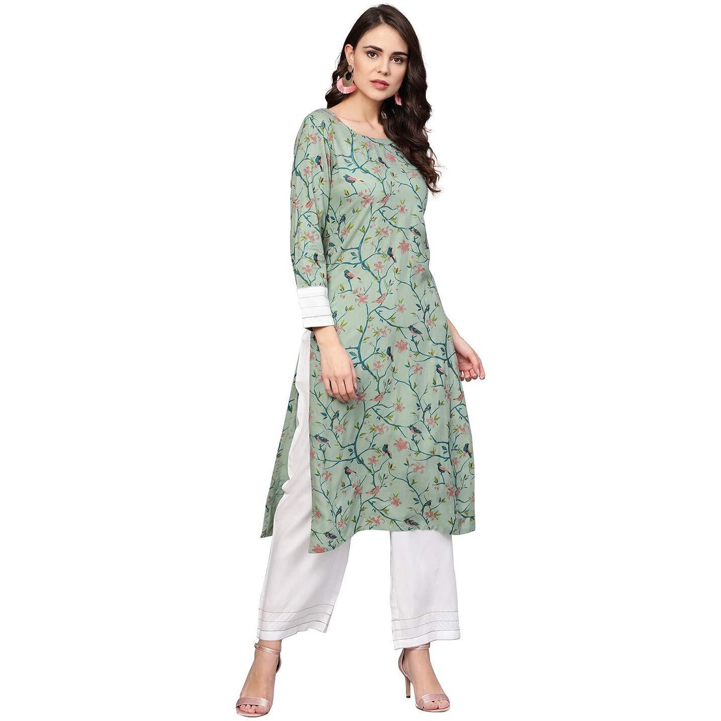 Idalia Multicolour Bird Print Kurta Set