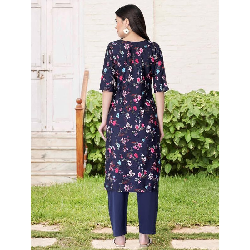 Pinkmint Women's Crepe Printed Kurta Set Ethnic Wear Women Kurta Set Comfortable Kurta Set For Women's(Pack Of 3)