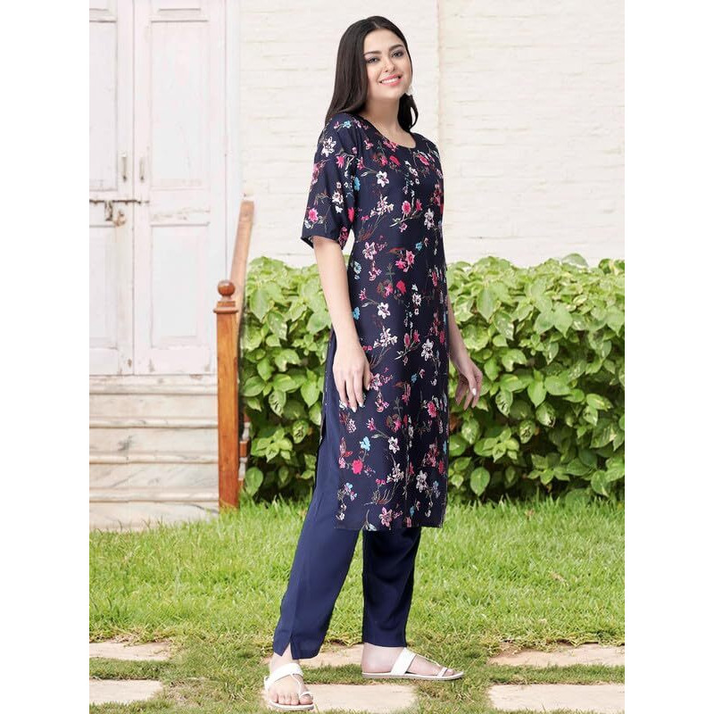 Pinkmint Women's Crepe Printed Kurta Set Ethnic Wear Women Kurta Set Comfortable Kurta Set For Women's(Pack Of 3)