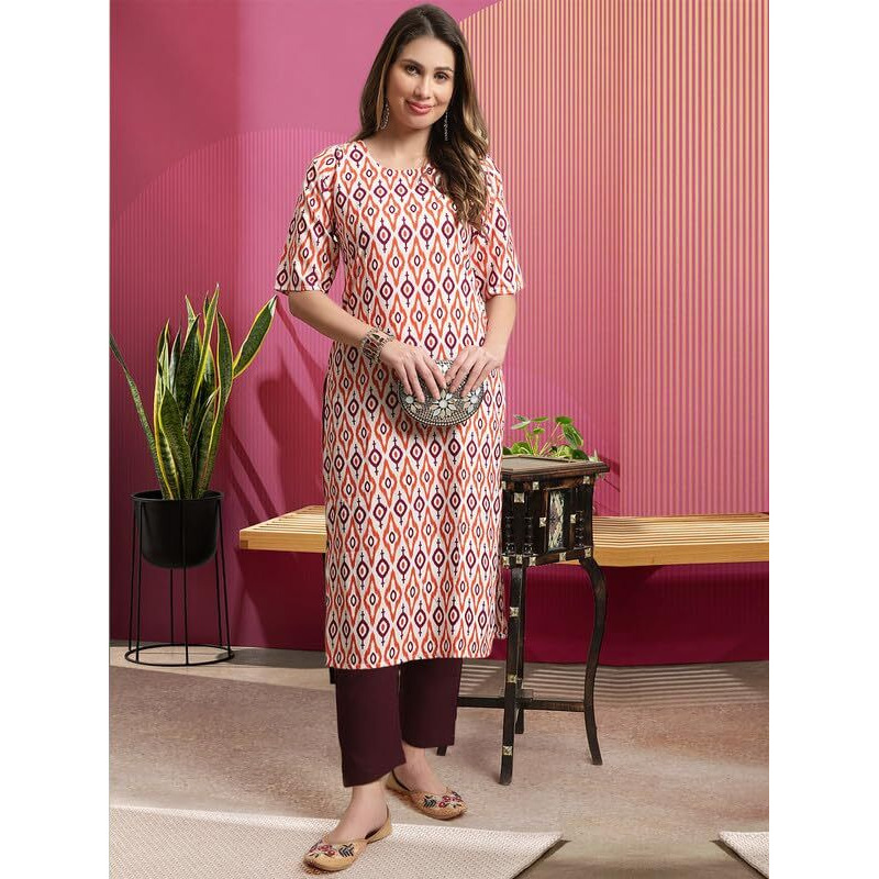Pinkmint Women's Crepe Kurta Pant Set Kurta Set Regular Wear Kurta Pant(Pack Of 2)