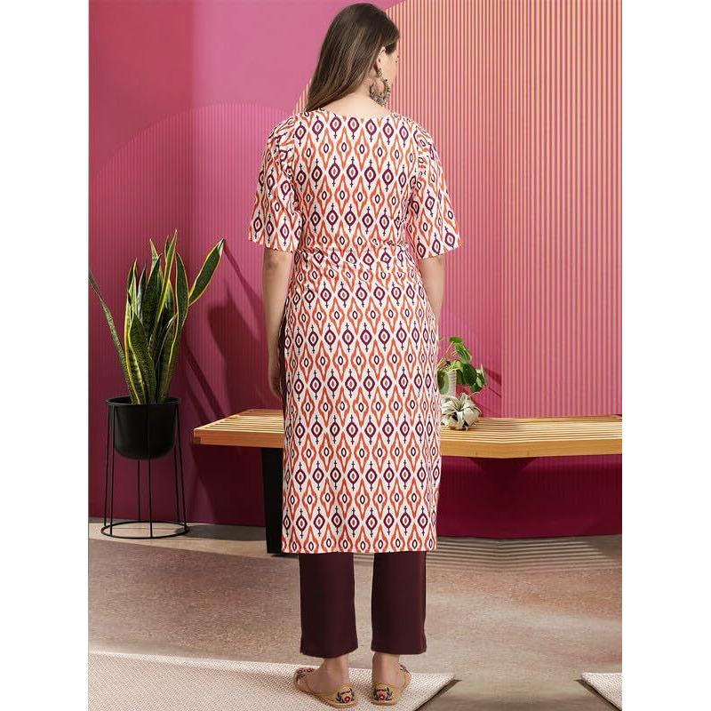 Pinkmint Women's Crepe Kurta Pant Set Kurta Set Regular Wear Kurta Pant(Pack Of 2)