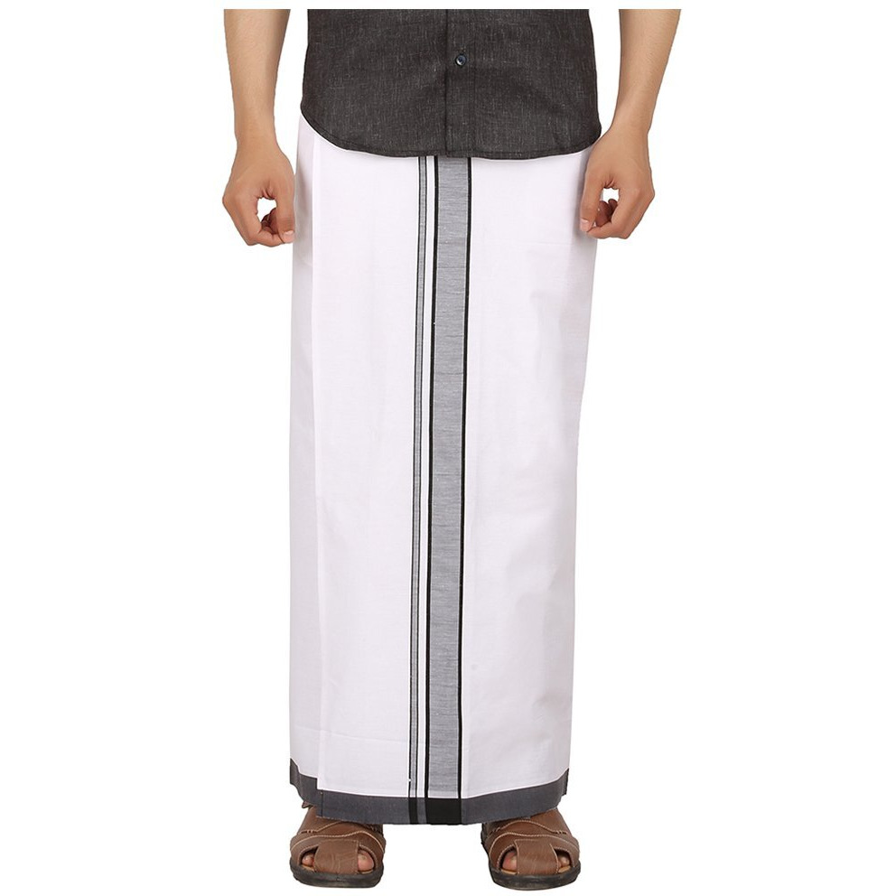 Prakasam Cotton (Moon Men's Single Dhoti (Black) 1.27 X 2.00 Meter