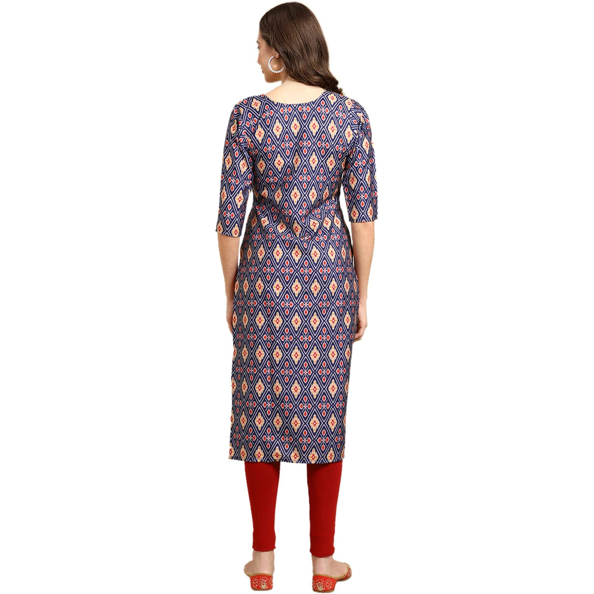 Pinkmint Women's Crepe Digital Print Straight Kurta(Pack Of 6)[Qv-358-342-344-337-334-328-L]