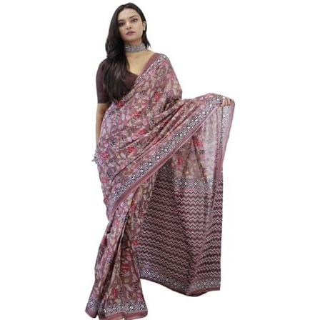 Shiv Textiles Womens Pure Cottoncasual Wear Saree (Smc-St-13-Rose)