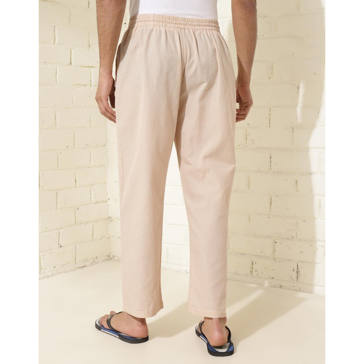 Fabindia Beige Cotton Woven Pyjama