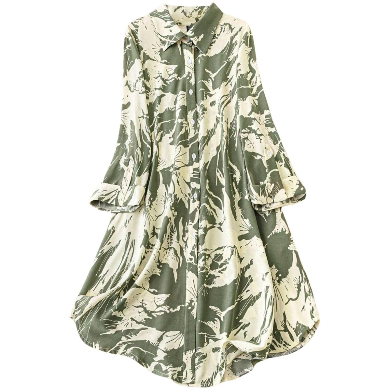 Leriya Fashion Women's Rayon Casual Below The Knee Western Dress (Lf-W.Dress-Wd1291_Green