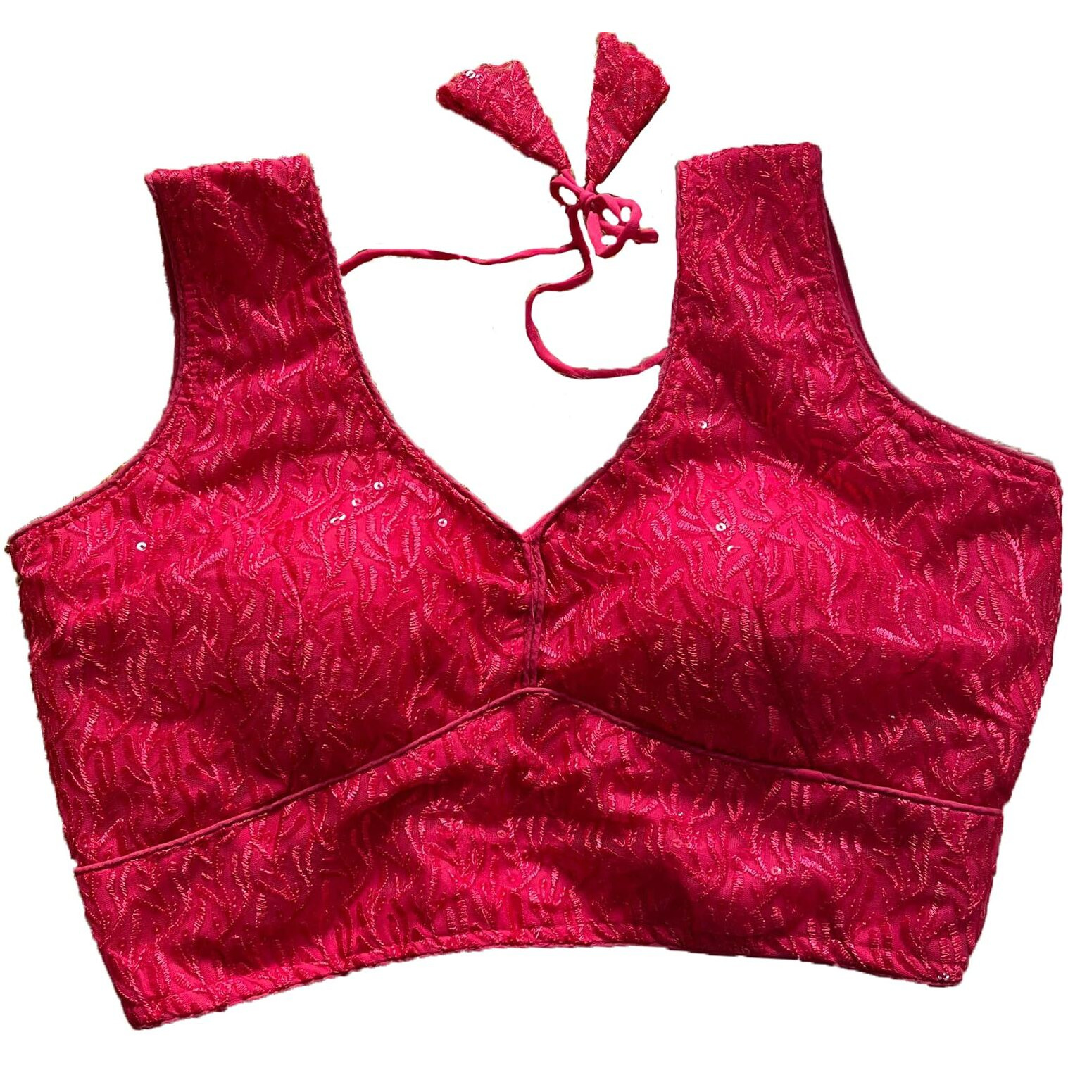 Pujia Mills Woman Pink Sweetheart Neck Indian Ethnic Sleeveless Blouse For Women