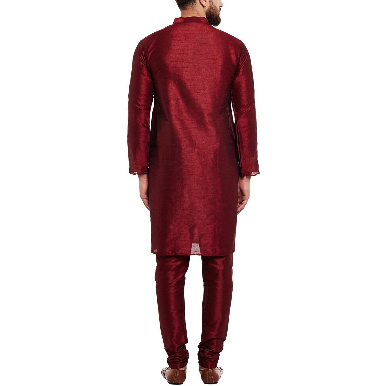 Sojanya (Since 1958 Men's Maroon Silk Blend Only Long Kurta Size L