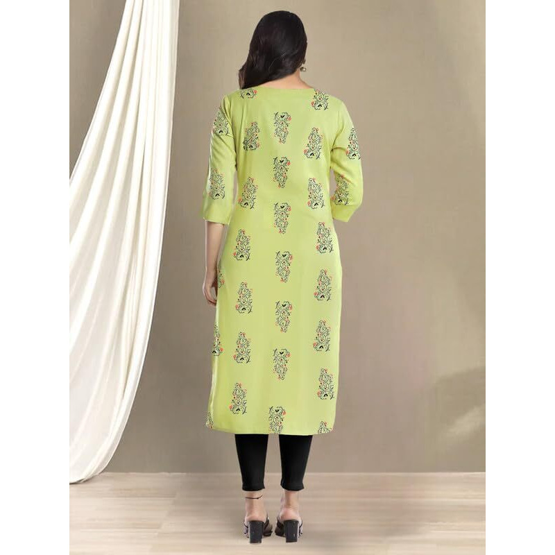 Pinkmint Women's Cotton Kurti's L Fancy Printed Kurta L Regular Home Wear L Printed Cotton Kurti (Pack Of 1) Light Green