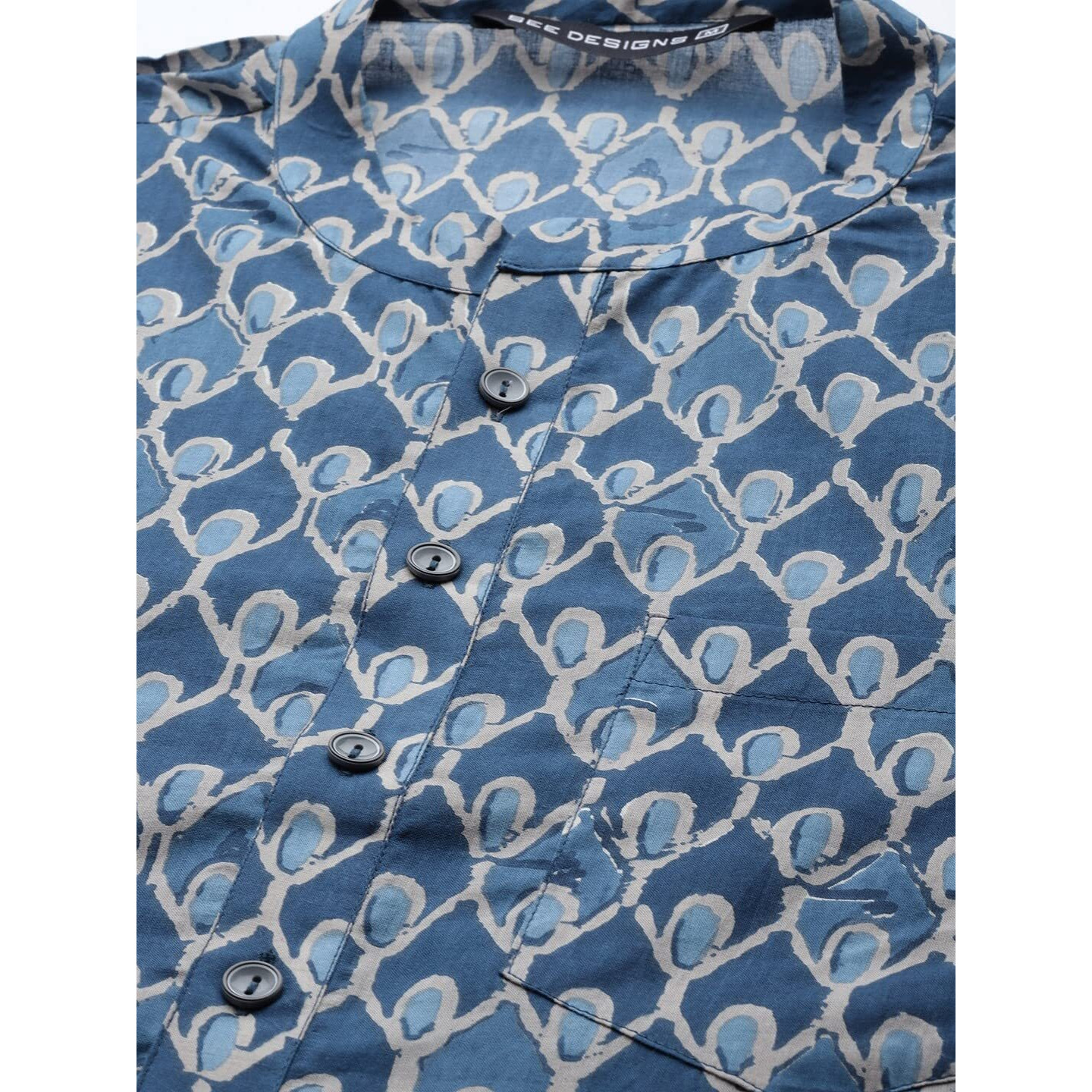 See Designs Cotton Regular Mens Kurta (15211116_Blue_Xs)