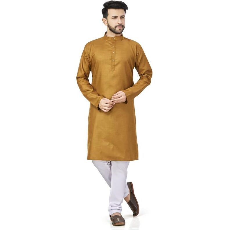 Be Active Men's Traditional Solid Full Sleeves Kurta || Cotton Kurta For Men || Men Kurta For Wedding || Kurta For Men (N-Rfsk0001 14 Kr S)