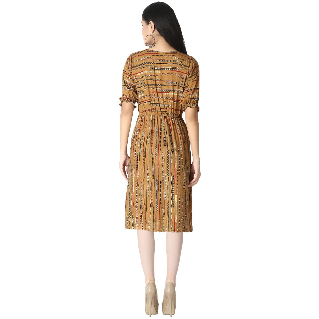 Leriya Fashion Women Cotton Blend Kurties Regular Fit Casual Fancy (Lf-D-K2503_Dark Brown_M)