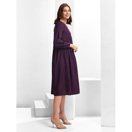 Selvia Western Dress For Women|Cotton Blend Dress For Women|A-Line Dress For Women|One Piece Dress For Women (696Dtk7851N-Xl_Wine)