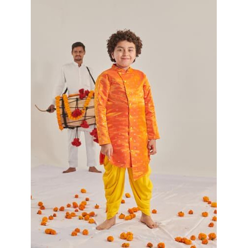 Pspeaches Boys Ethnic Motifs Regular Kurta With Dhoti Pants (12-13Years)