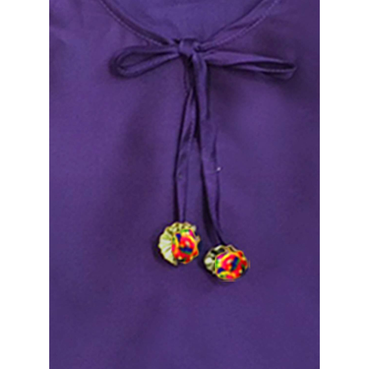 A.T.U.N. (All Things Uber Nice) Girl's Synthetic Straight Salwar Suit (Gkls Shz Prf_Purple/Fuchsia_9-10 Years)