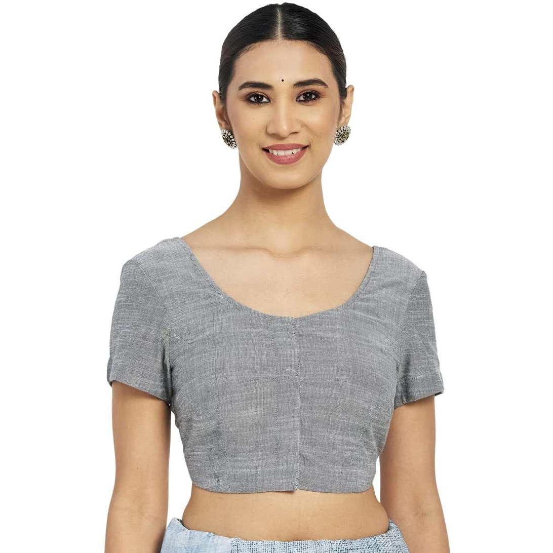 Fabindia Women Slub Woven Round Neck Blouse Cotton_38