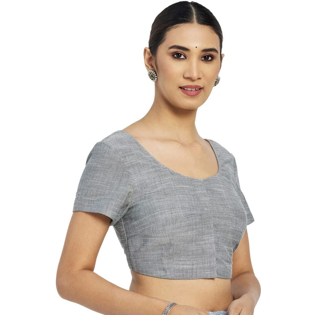 Fabindia Women Slub Woven Round Neck Blouse Cotton_38