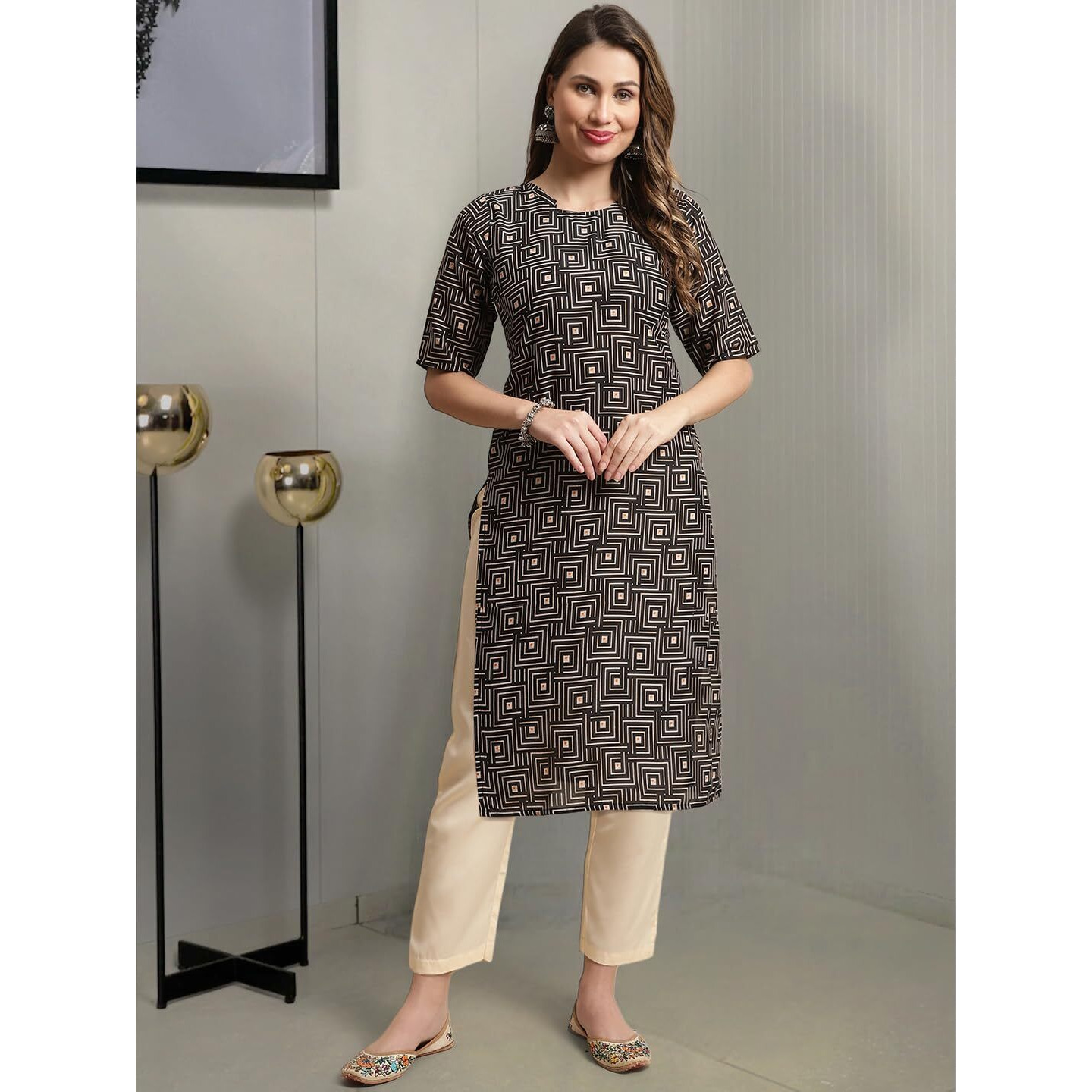 Tee Projekt Crepe Printed Kurta & Pant Set For Women Ethnic Wear Casual Wear Kurta Set