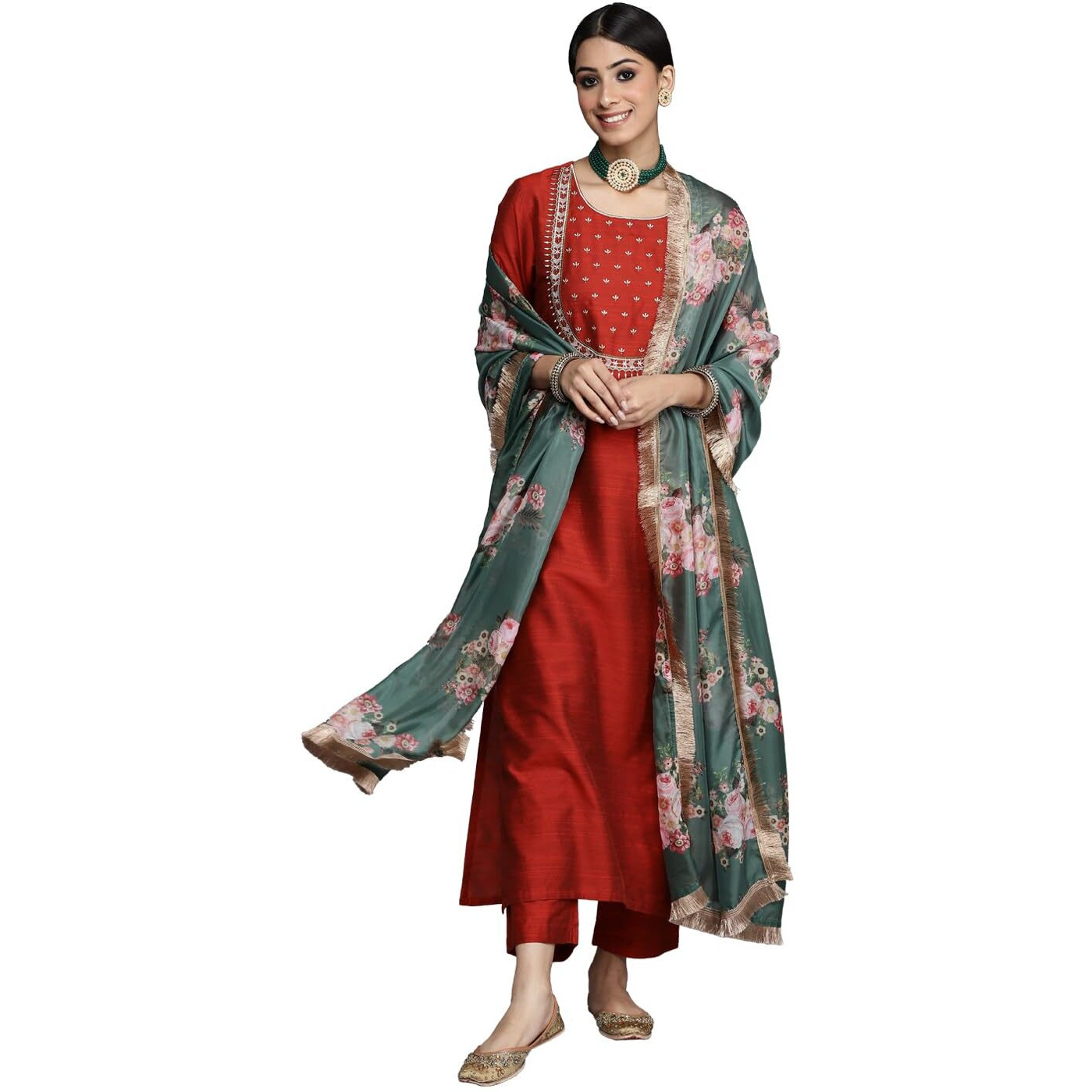Varanga Women's Art Silk Kurta Set (Frl_Vskd2165_Maroon