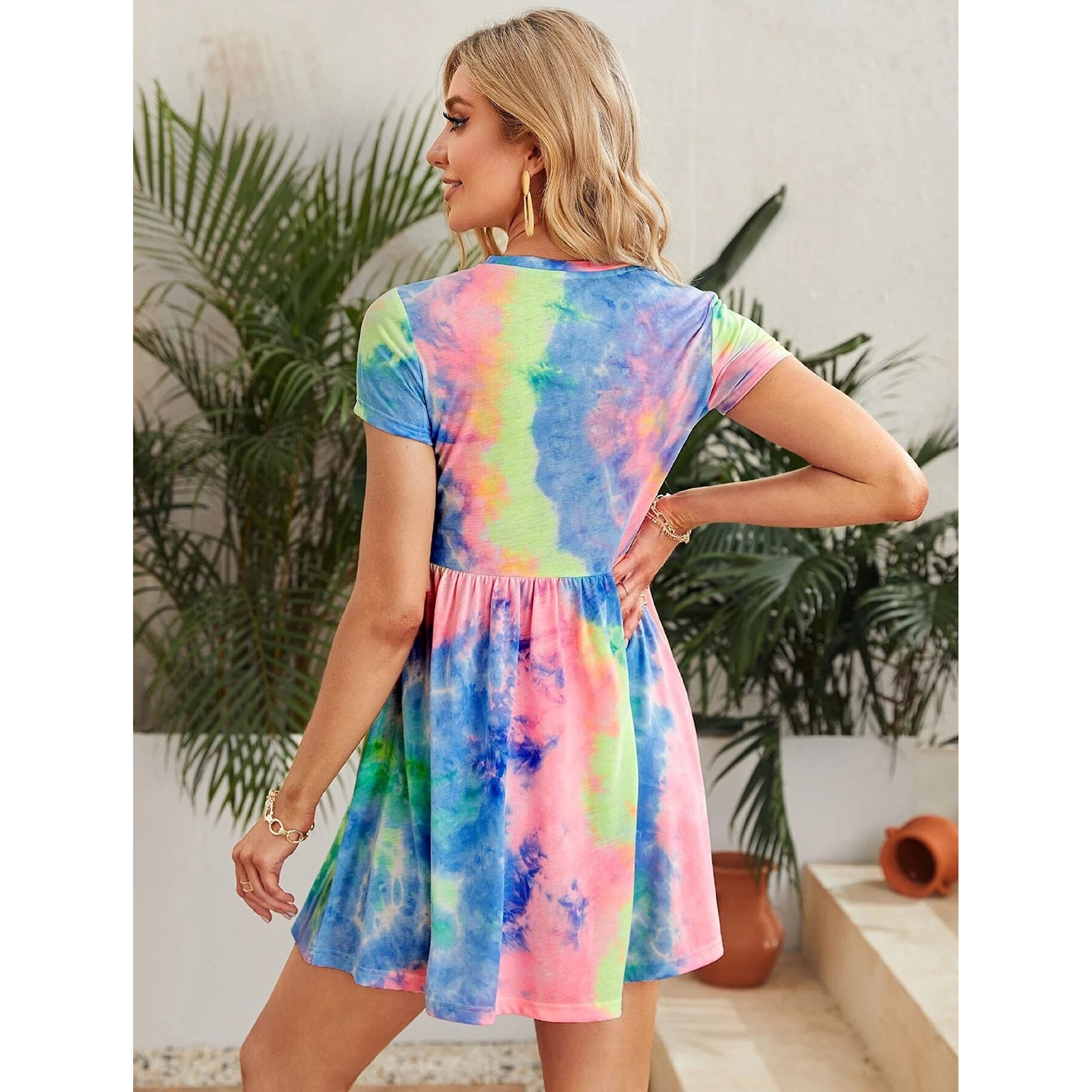 Leriya Fashion Western Dresses For Women |A-Line Knee-Length Dress | Indo Western Dress For Women| Short Dress (Large, Multi) Multicolour