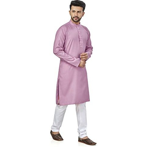 Be Active 100% Cotton Stylish Trendy Solid Pattern Full Sleeve Comfortable Men's Kurta Pyjama Set Gives Rich Look Rfsk0001_33_Set_S Lavender