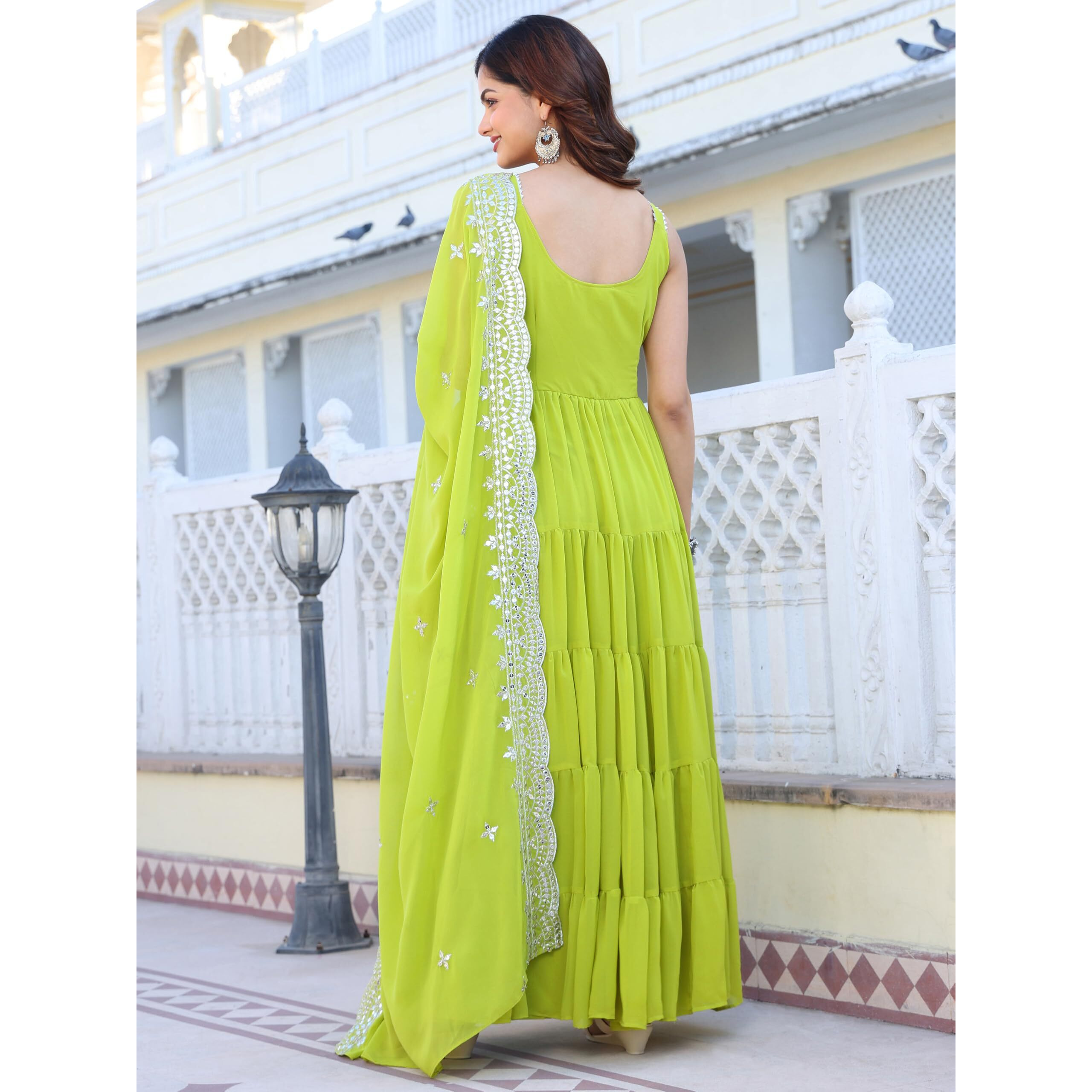 Fashion Basket Pink Georgette Anarkali Kurta For Women