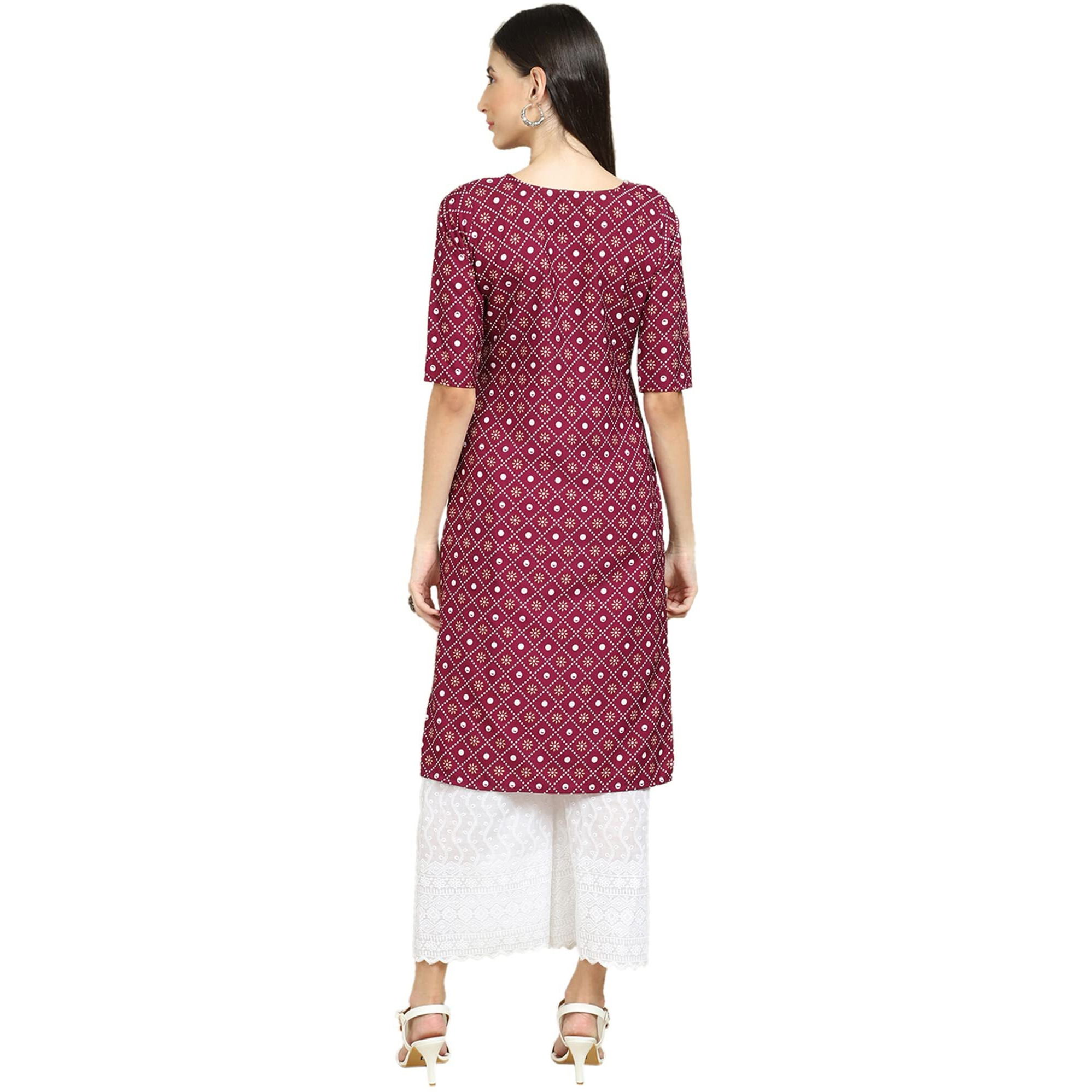 Pinkmint Women's Crepe Digital Print Straight Kurta(Pack Of 4) [X-346-355-370-353-L]