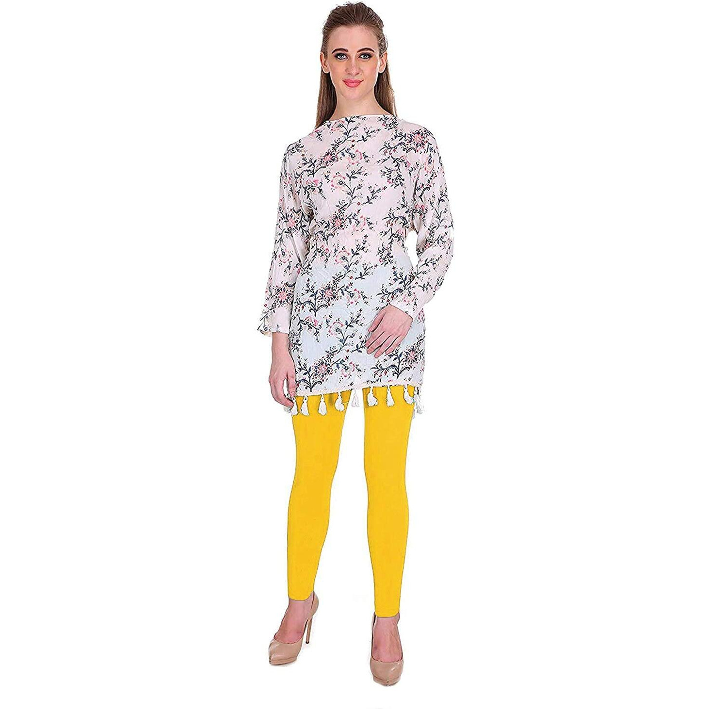 Shasmi Women's Stretch Leggings Ankle Yellow 33 M