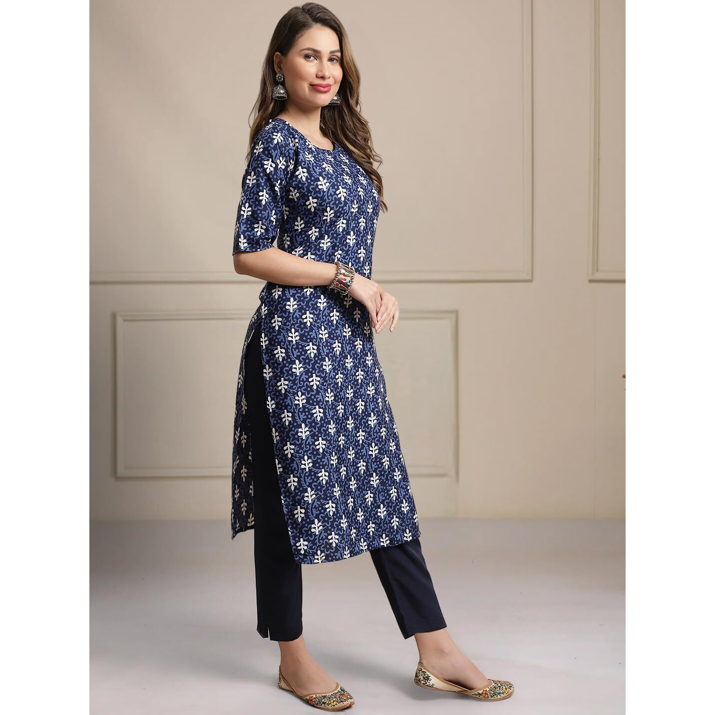 Tee Projekt Printed Crepe Kurti & Pant Set For Women Festival Wear Stylish Kurta Set