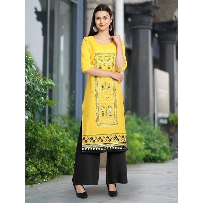 Tee Projekt Printed Crepe Kurti For Women Ll Vibrant Colour Kurti (Pack Of 6)