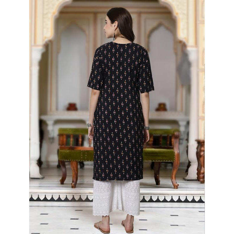 Tee Projekt Crepe Verstaile Straight Printed Kurti For Women's Ll Casual Wear Kurti (Pack Of 6)