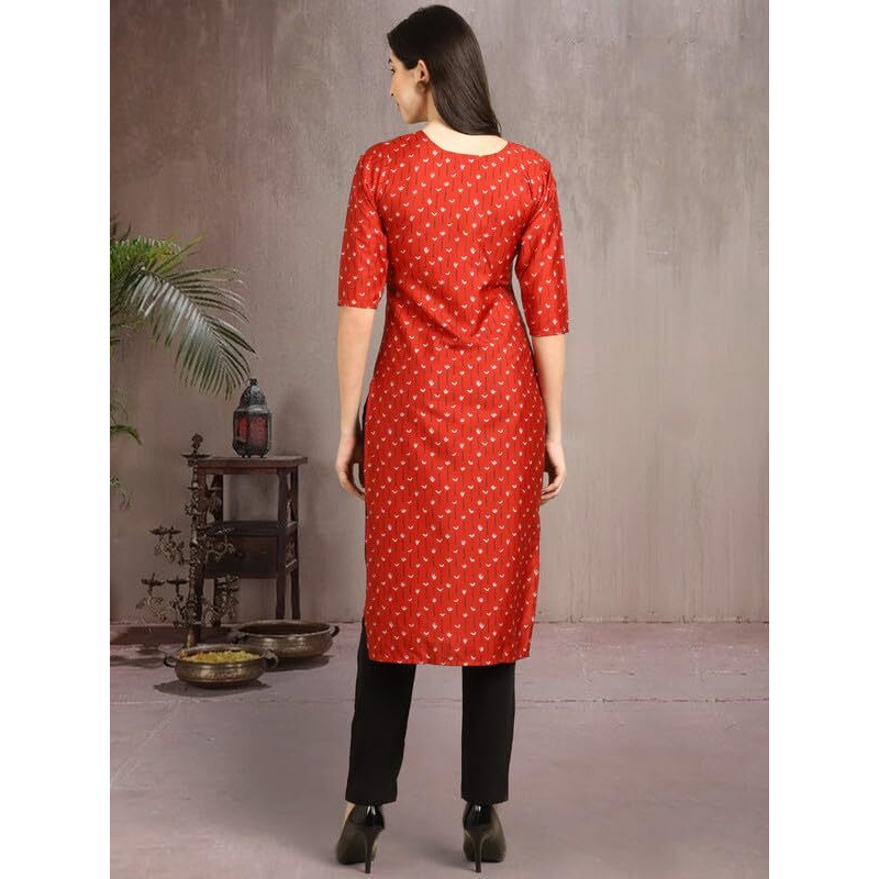 Pinkmint Elegant Printed Crepe Kurti's For Women's (Pack Of 5)