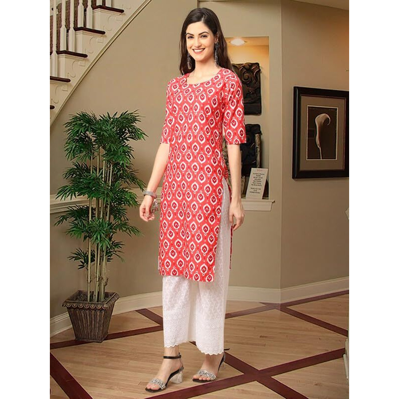 Pinkmint Women's Crepe Digital Print Straight Kurta [Pack Of 6] (Bd-333-346-345-357-353-374-L)