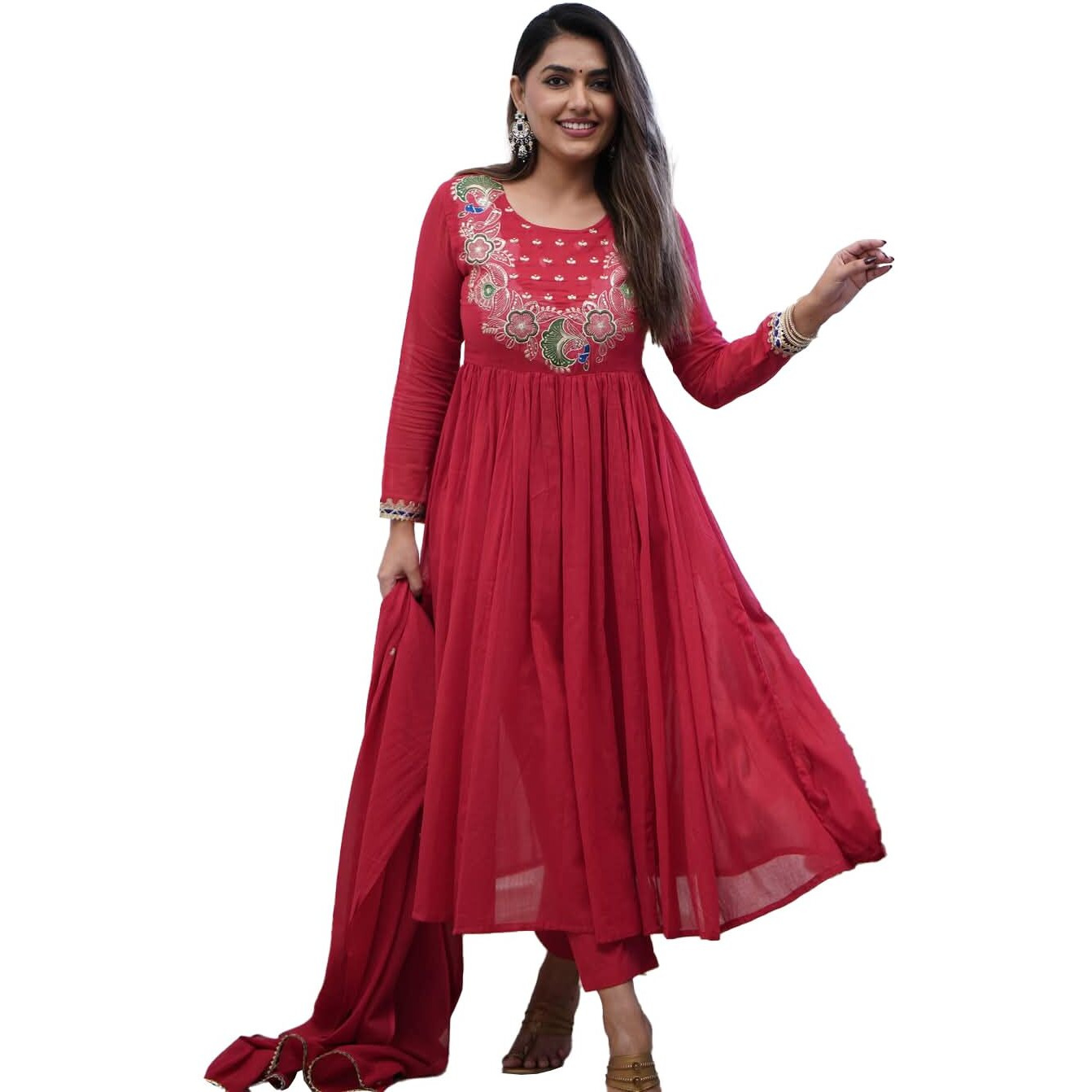 Fashion Basket Chinnon Embroidered Kurta Set For Women