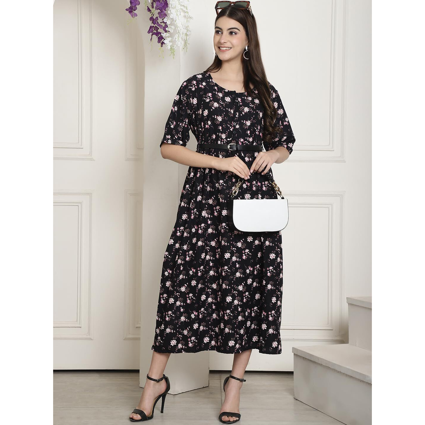 Tee Projekt Women Monochrome Bloom Gown Dress