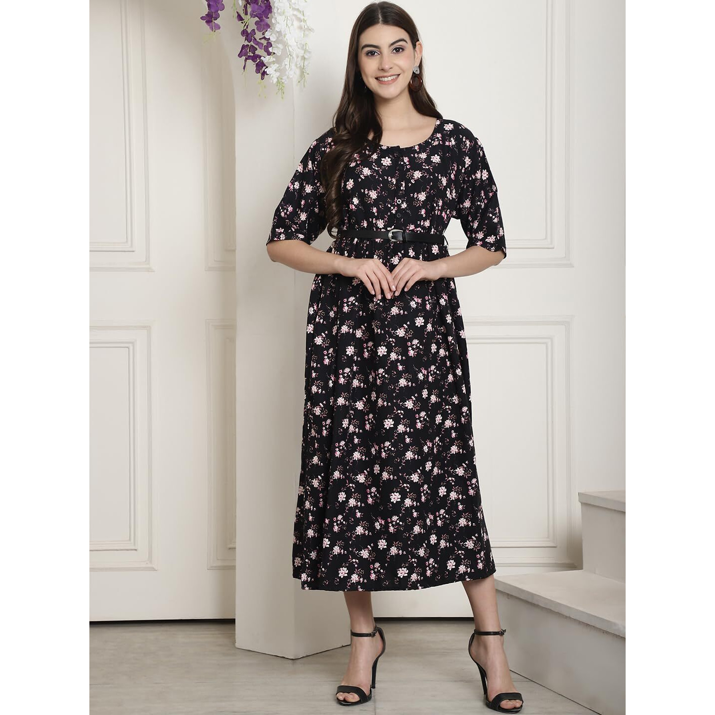 Tee Projekt Women Monochrome Bloom Gown Dress