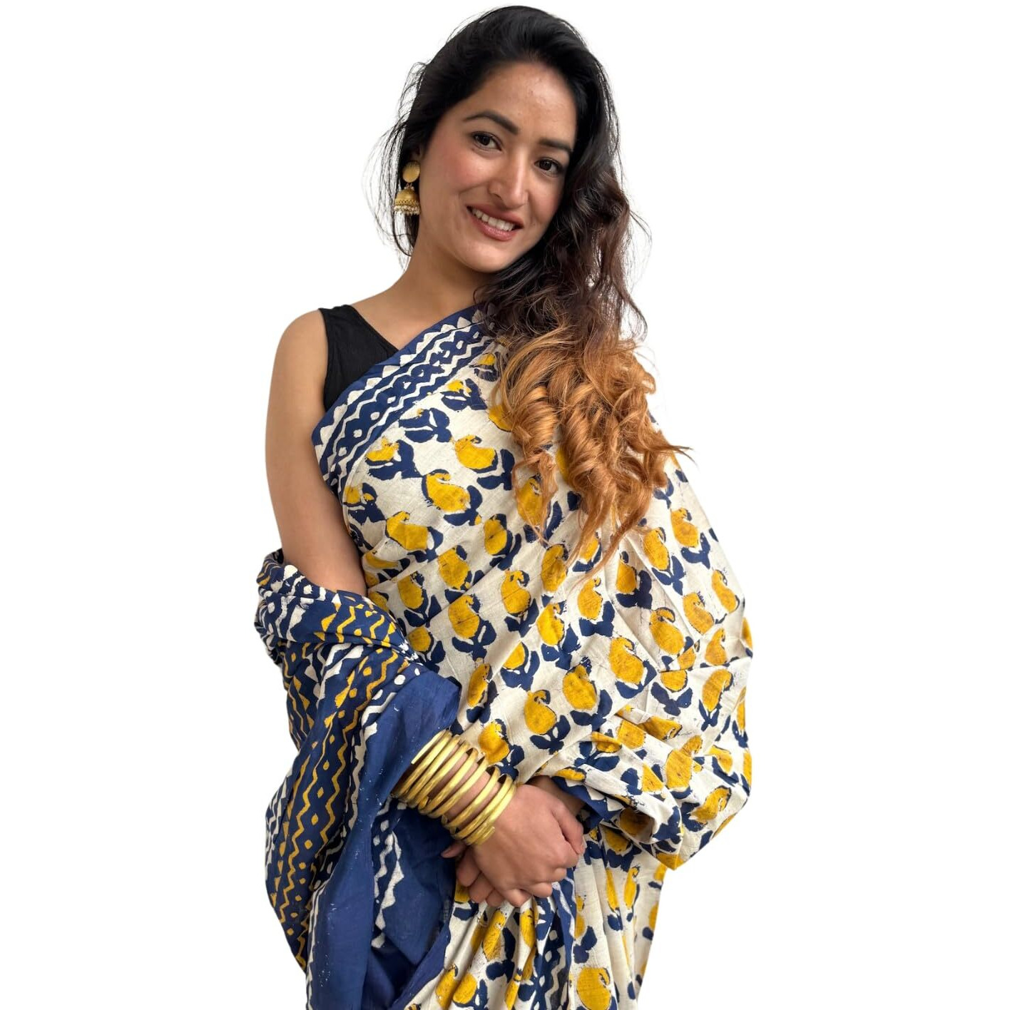 Shiv Textiles Cotton Printed Saree For Women.(Smc-St-256-Beige)