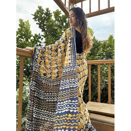 Shiv Textiles Cotton Printed Saree For Women.(Smc-St-256-Beige)