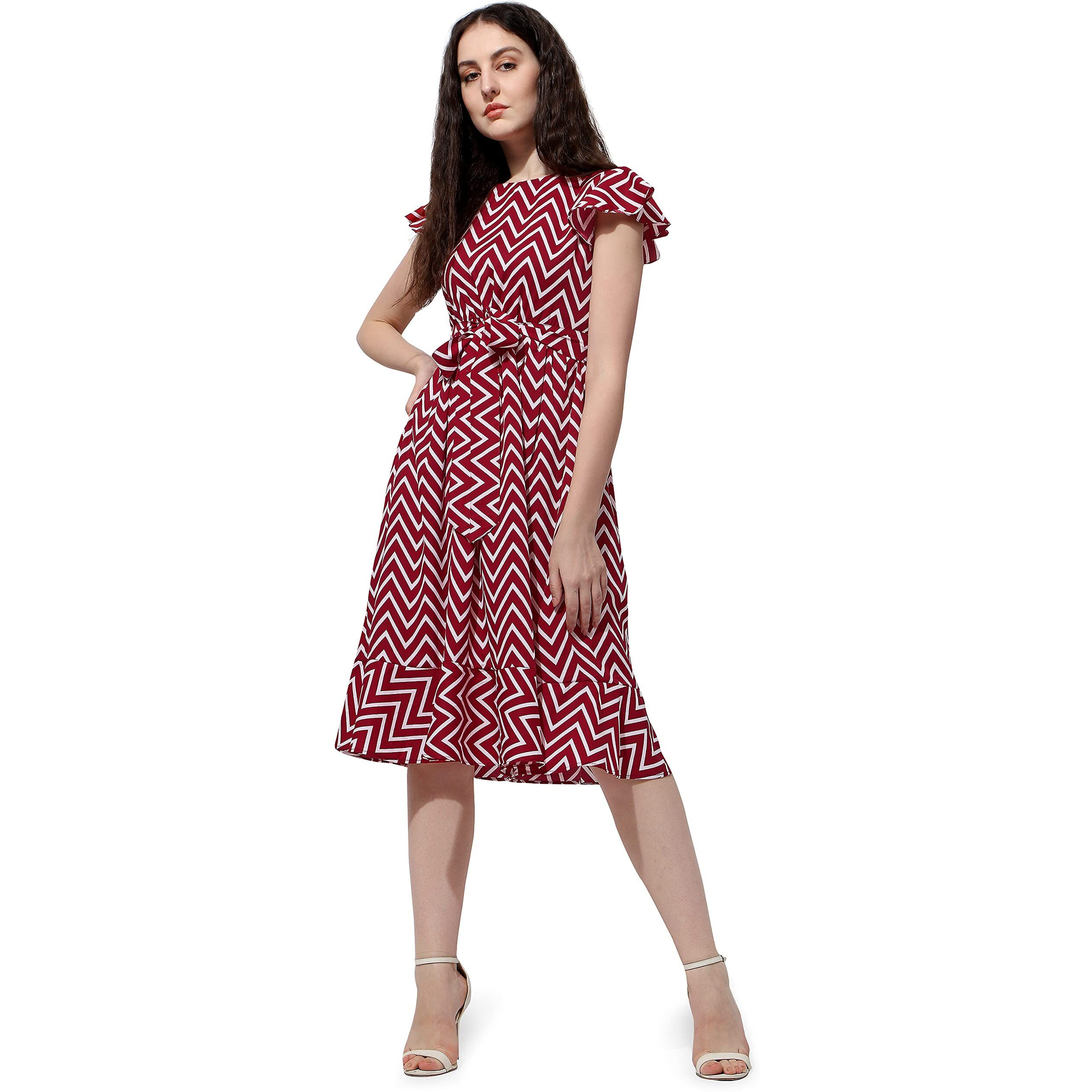 Oomph Women's Western & Fusion Wear Western Dresses For Women Red - Md507