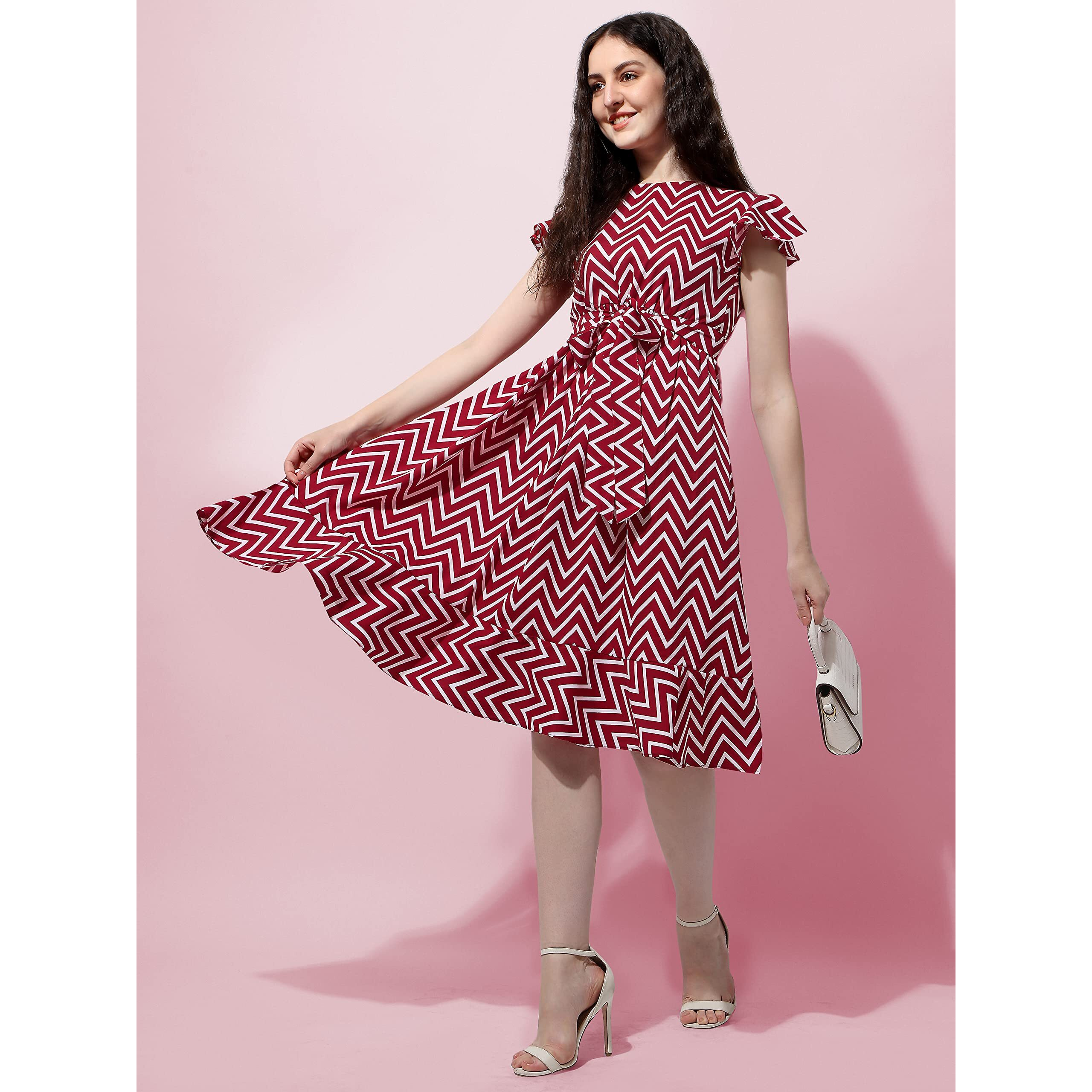 Oomph Women's Western & Fusion Wear Western Dresses For Women Red - Md507