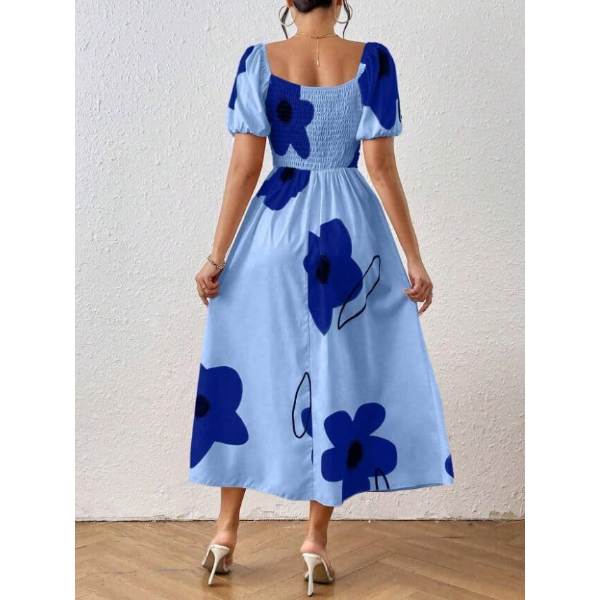 Greciilooks Women Dress | Summer Dress (In, Alpha, M, Blue)