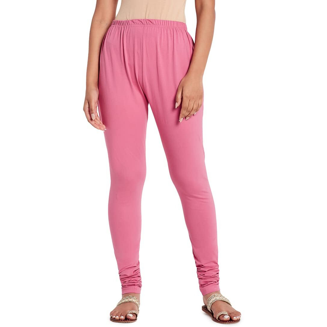 Fabindia Women Blend Drawstring Churidar Cotton_Xs Pink